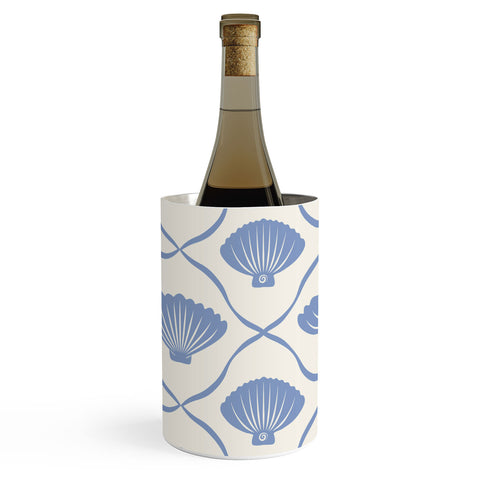 thespacehouse Coastal Ocean Blue Seashells Wine Chiller