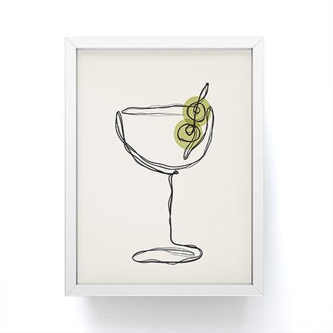 thespacehouse Dirty Martini Cocktail Drink Framed Mini Art Print