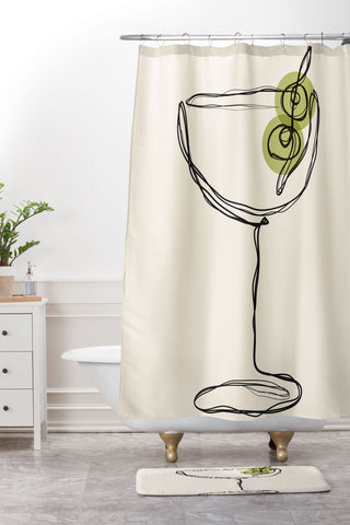 thespacehouse Dirty Martini Cocktail Drink Shower Curtain And Mat