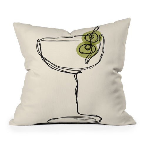 thespacehouse Dirty Martini Cocktail Drink Throw Pillow