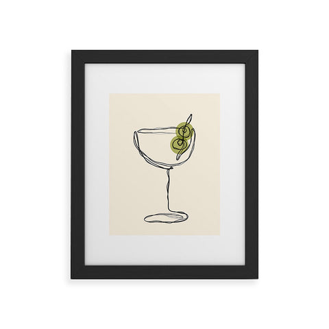 thespacehouse Dirty Martini Cocktail Drink Framed Art Print