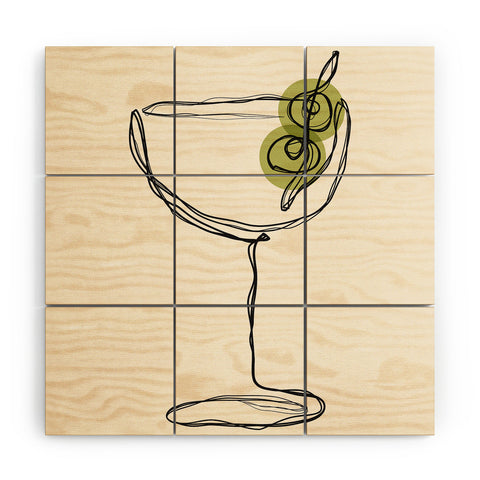 thespacehouse Dirty Martini Cocktail Drink Wood Wall Mural