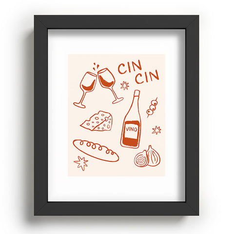 thespacehouse Fancy Dinner Cheese and Wine Recessed Framing Rectangle