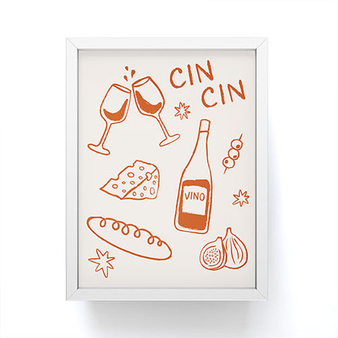 thespacehouse Fancy Dinner Cheese and Wine Framed Mini Art Print