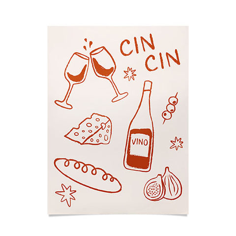 thespacehouse Fancy Dinner Cheese and Wine Poster