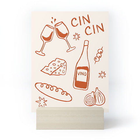 thespacehouse Fancy Dinner Cheese and Wine Mini Art Print