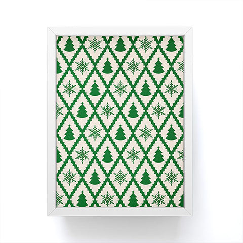thespacehouse Festive Christmas Check Green Framed Mini Art Print