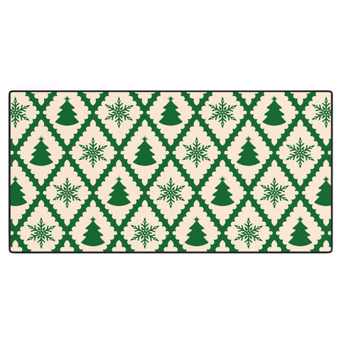 thespacehouse Festive Christmas Check Green Desk Mat