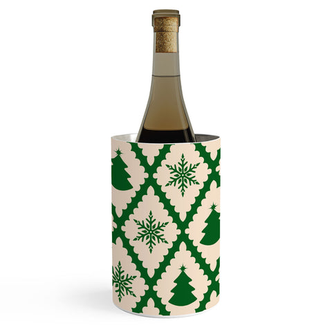 thespacehouse Festive Christmas Check Green Wine Chiller