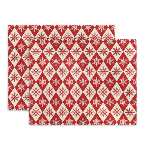 thespacehouse Festive Red White Snowflake Placemat