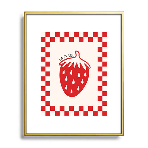 thespacehouse Fruit Series Strawberry Metal Framed Art Print