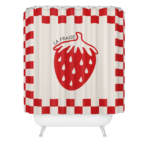 thespacehouse Fruit Series Strawberry Shower Curtain