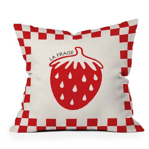 thespacehouse Fruit Series Strawberry Outdoor Throw Pillow