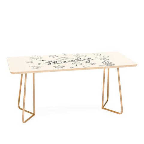 thespacehouse Howdy Black and White Good Luck Coffee Table