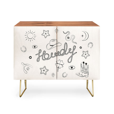 thespacehouse Howdy Black and White Good Luck Credenza