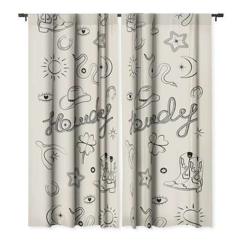 thespacehouse Howdy Black and White Good Luck Blackout Non Repeat