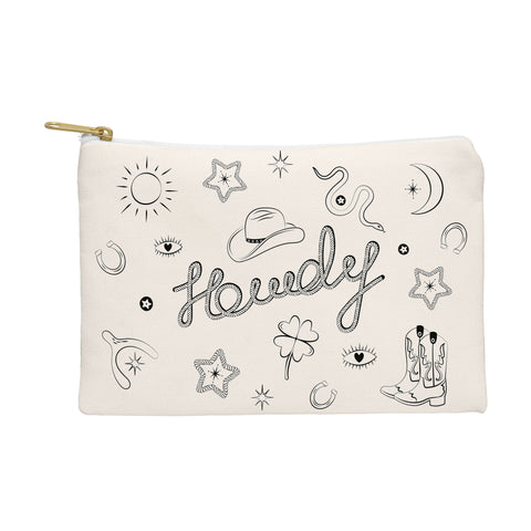 thespacehouse Howdy Black and White Good Luck Pouch