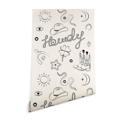 thespacehouse Howdy Black and White Good Luck Wallpaper