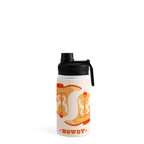thespacehouse Howdy Cowboy Boots Orange Water Bottle