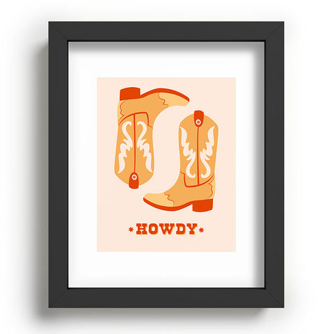 thespacehouse Howdy Cowboy Boots Orange Recessed Framing Rectangle