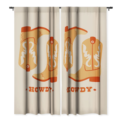 thespacehouse Howdy Cowboy Boots Orange Blackout Non Repeat