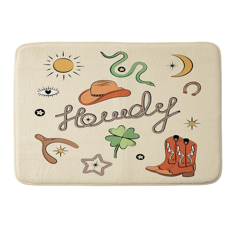 thespacehouse Howdy Lucky Western Charms Memory Foam Bath Mat