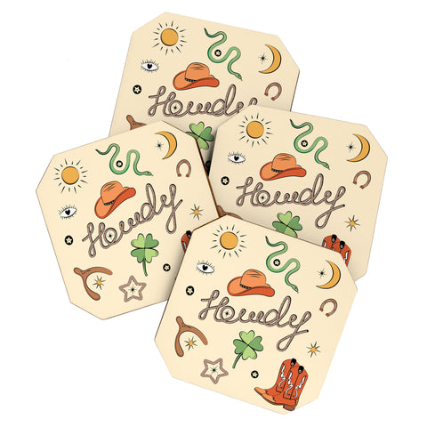 thespacehouse Howdy Lucky Western Charms Coaster Set