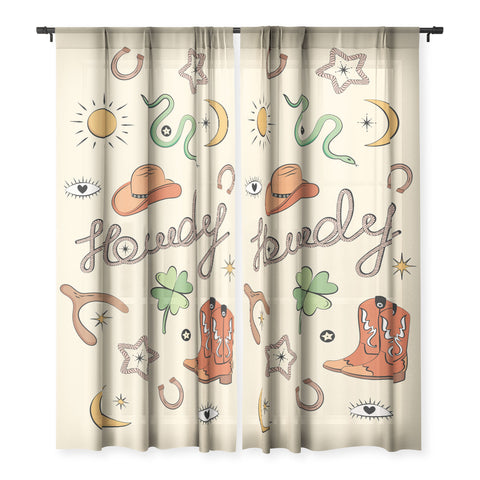 thespacehouse Howdy Lucky Western Charms Sheer Non Repeat