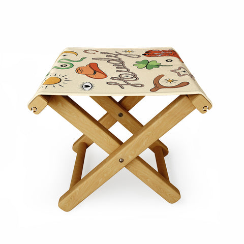 thespacehouse Howdy Lucky Western Charms Folding Stool