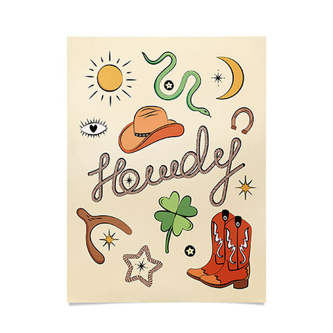 thespacehouse Howdy Lucky Western Charms Poster