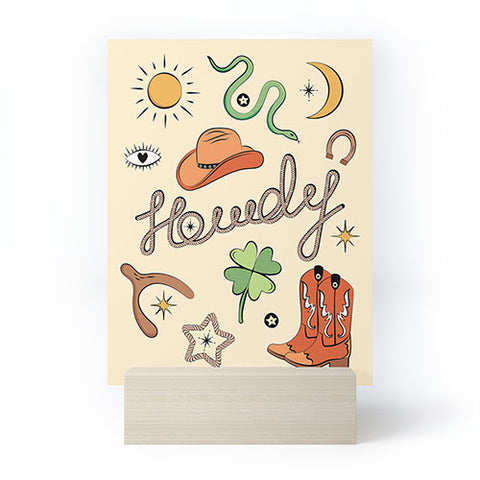 thespacehouse Howdy Lucky Western Charms Mini Art Print