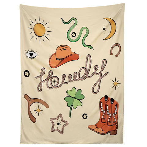 thespacehouse Howdy Lucky Western Charms Tapestry