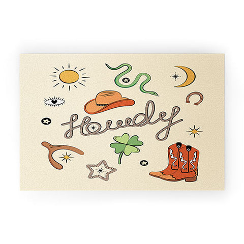 thespacehouse Howdy Lucky Western Charms Welcome Mat