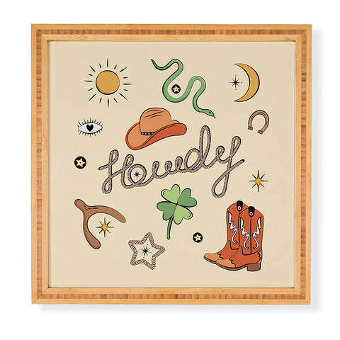 thespacehouse Howdy Lucky Western Charms Framed Wall Art