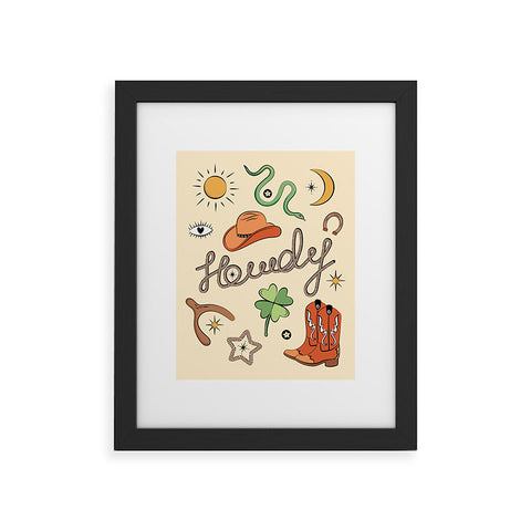 thespacehouse Howdy Lucky Western Charms Framed Art Print