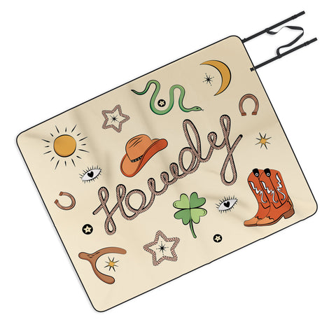 thespacehouse Howdy Lucky Western Charms Picnic Blanket