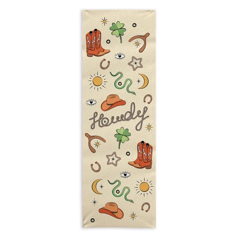 thespacehouse Howdy Lucky Western Charms Yoga Towel