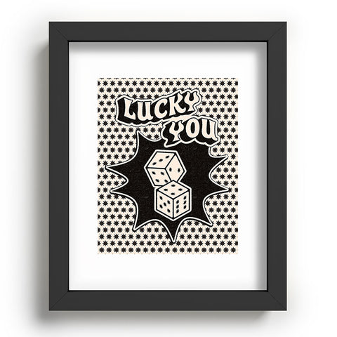 thespacehouse Lucky You Dice in Black White Recessed Framing Rectangle