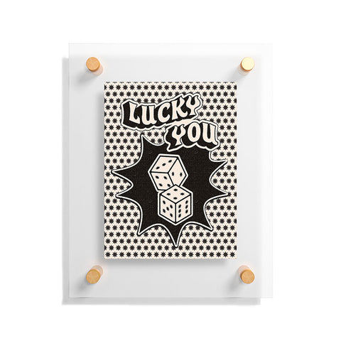 thespacehouse Lucky You Dice in Black White Floating Acrylic Print