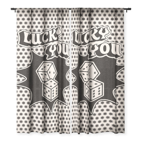 thespacehouse Lucky You Dice in Black White Sheer Non Repeat