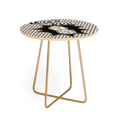 thespacehouse Lucky You Dice in Black White Round Side Table
