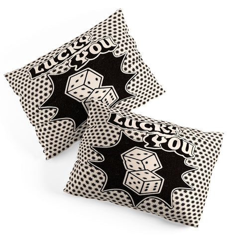 thespacehouse Lucky You Dice in Black White Pillow Shams