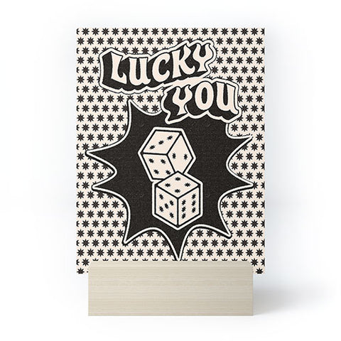 thespacehouse Lucky You Dice in Black White Mini Art Print