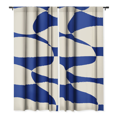 thespacehouse MidCentury Modern Abstract Blue Blackout Non Repeat