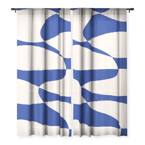 thespacehouse MidCentury Modern Abstract Blue Sheer Non Repeat