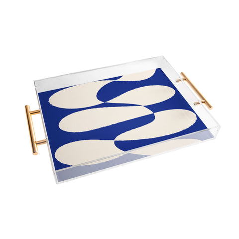 thespacehouse MidCentury Modern Abstract Blue Acrylic Tray