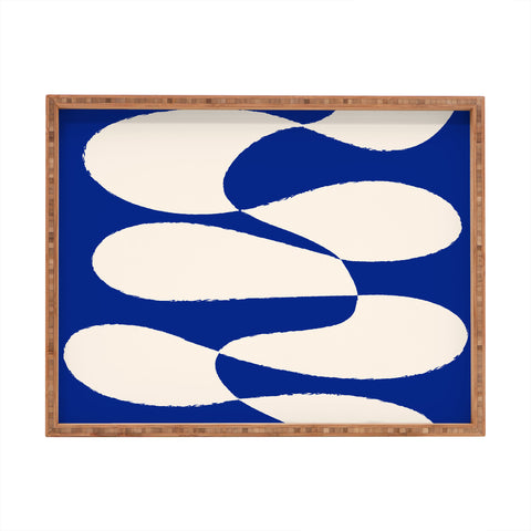 thespacehouse MidCentury Modern Abstract Blue Rectangular Tray