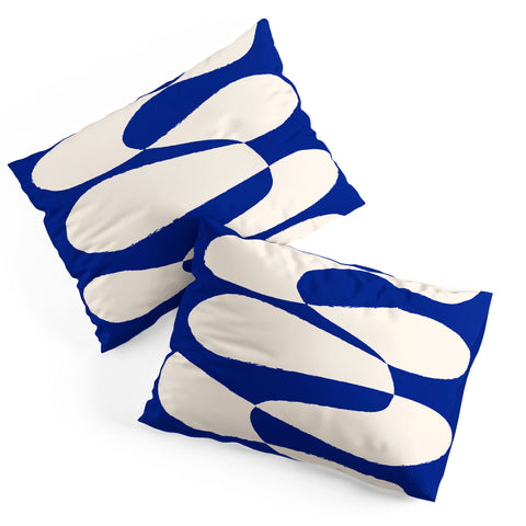 thespacehouse MidCentury Modern Abstract Blue Pillow Shams