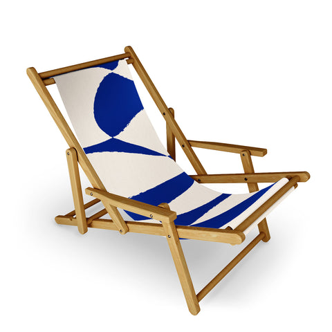 thespacehouse MidCentury Modern Abstract Blue Sling Chair