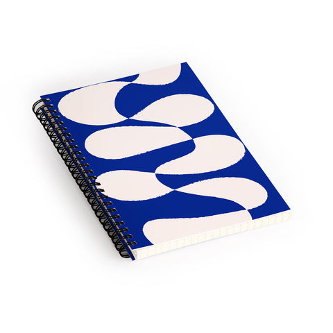 thespacehouse MidCentury Modern Abstract Blue Spiral Notebook